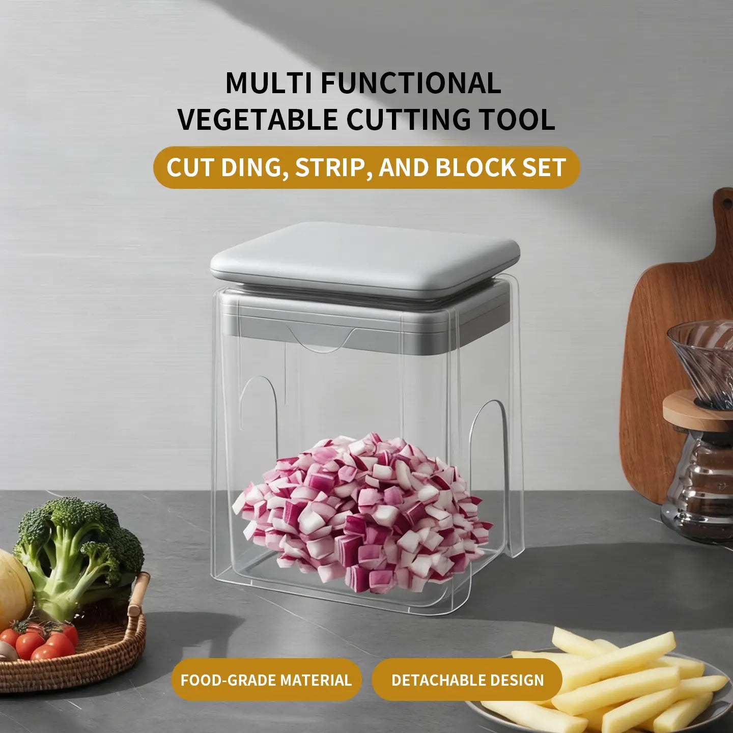 4-in-1 Vegetable Chopper & Slicer – Multi-Functional Kitchen Tool for Fast & Easy Food Prep