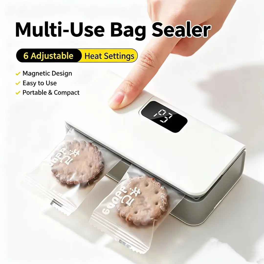 Rechargeable Handheld Vacuum Sealer – Compact Cordless Food Saver with Built-In Bag Cutter