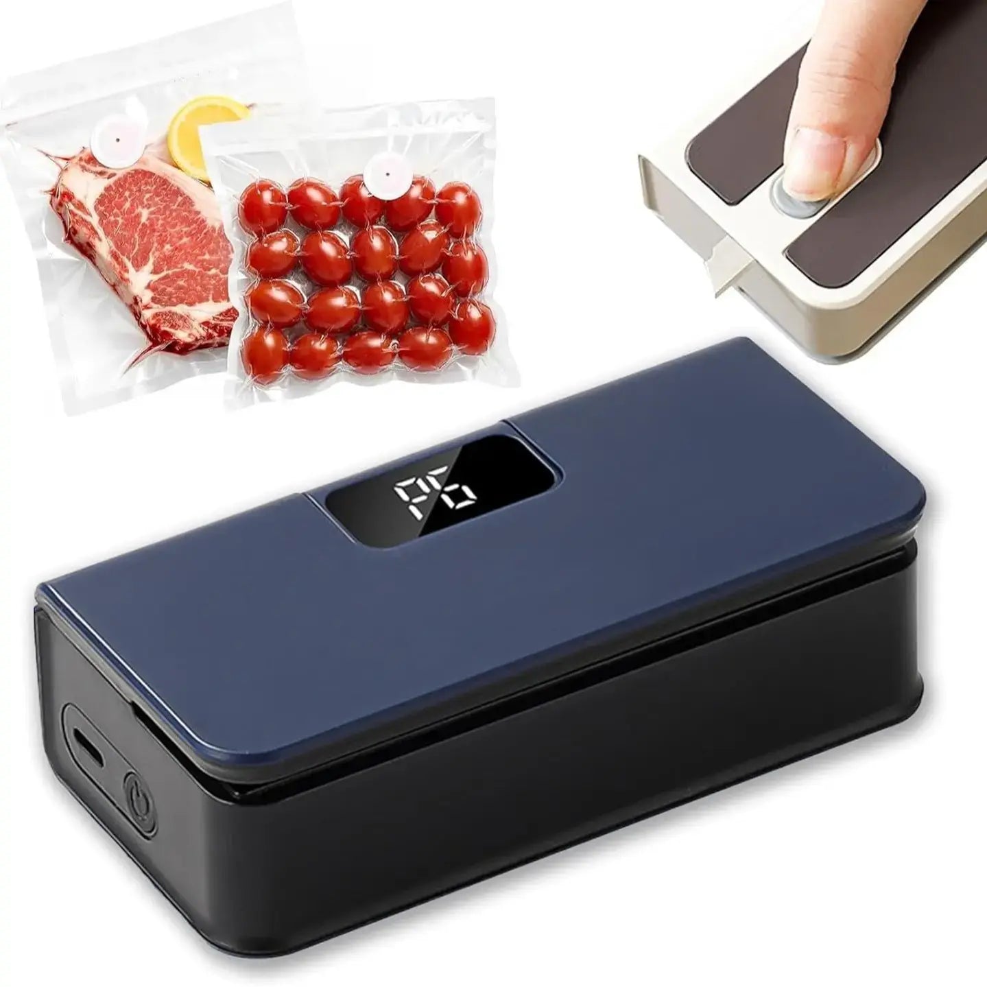 Rechargeable Handheld Vacuum Sealer – Compact Cordless Food Saver with Built-In Bag Cutter