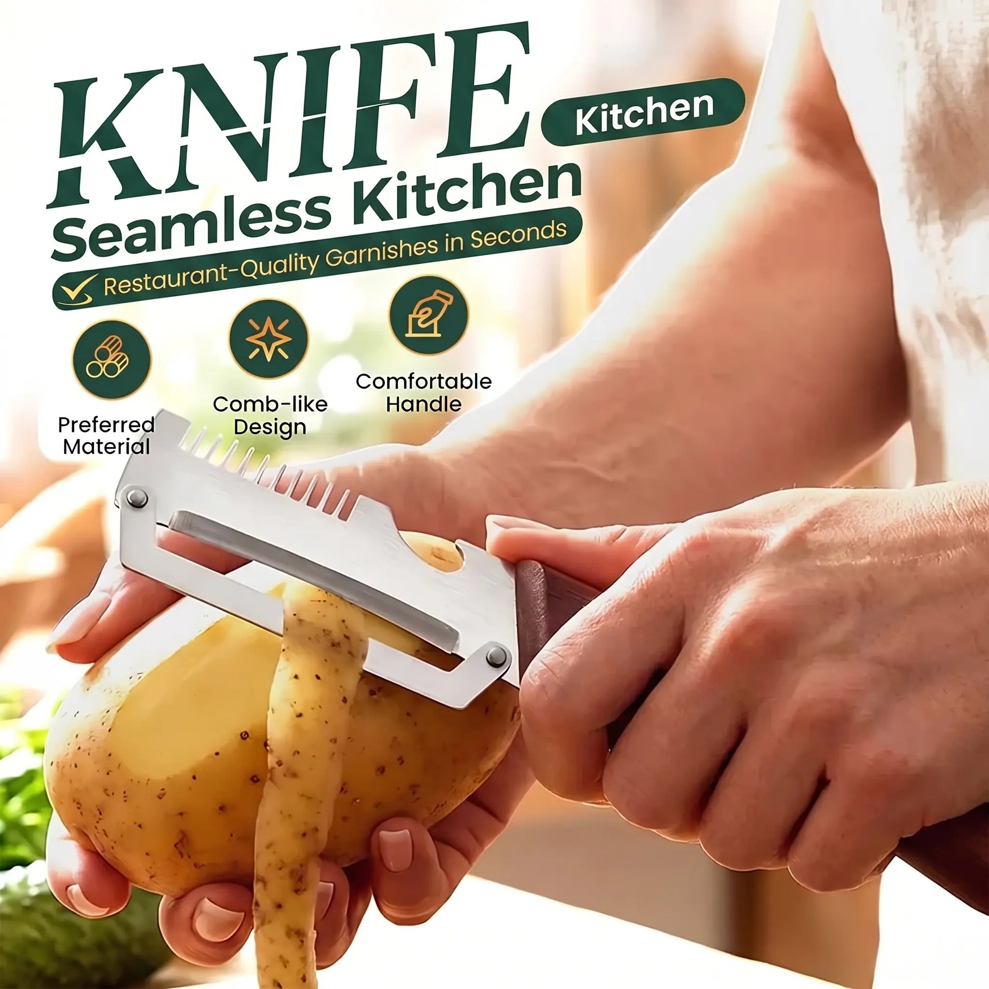 Stainless Steel Vegetable Peeler with Wooden Handle – Multi-Functional Peeler & Bottle Opener