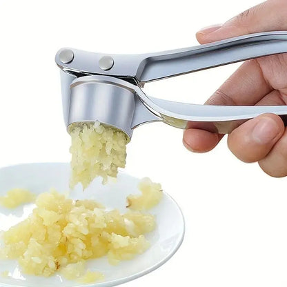 Stainless Steel Garlic Press – Durable Manual Garlic & Ginger Crusher with Comfortable Handle