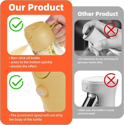 16 oz Glass Oil Sprayer – Refillable Cooking Oil Mister with Precision Spray & Pour Function