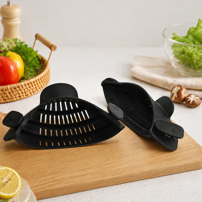 Silicone Clip-On Pot Strainer – Adjustable Kitchen Colander for Pasta, Vegetables & More