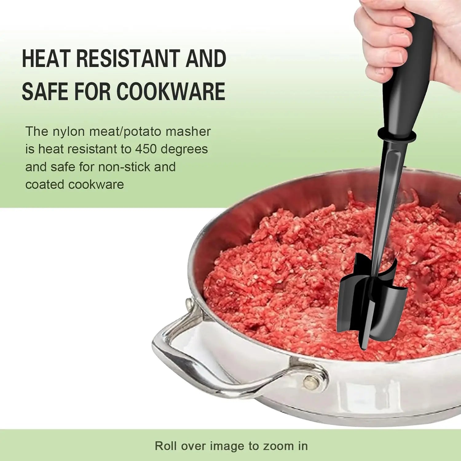 5-Blade Meat Chopper – Easy Ground Meat Masher for Burgers, Beef & More