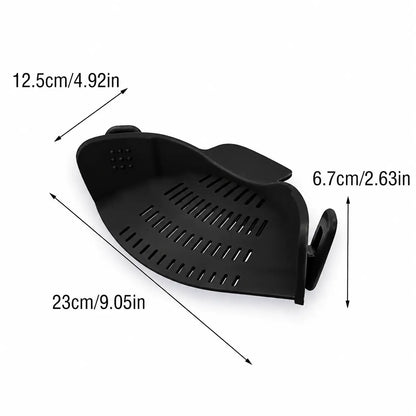 Silicone Clip-On Pot Strainer – Adjustable Kitchen Colander for Pasta, Vegetables & More