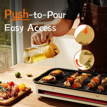 16 oz Glass Oil Sprayer – Refillable Cooking Oil Mister with Precision Spray & Pour Function