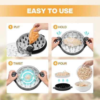10" Manual Meat Shredder – Chicken Shredder Tool with Ergonomic Handle & Non-Slip Base