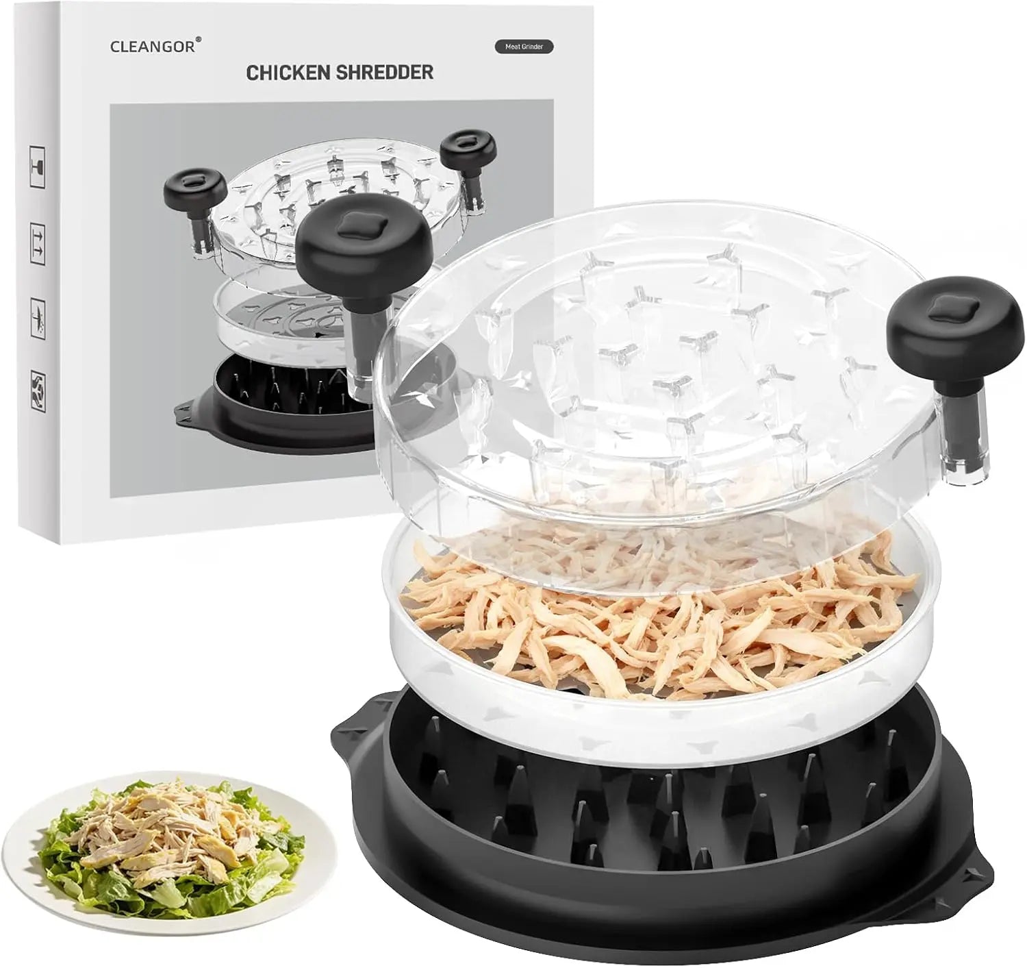 10" Manual Meat Shredder – Chicken Shredder Tool with Ergonomic Handle & Non-Slip Base