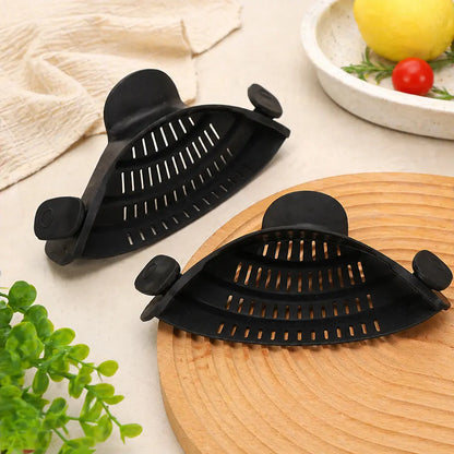 Silicone Clip-On Pot Strainer – Adjustable Kitchen Colander for Pasta, Vegetables & More