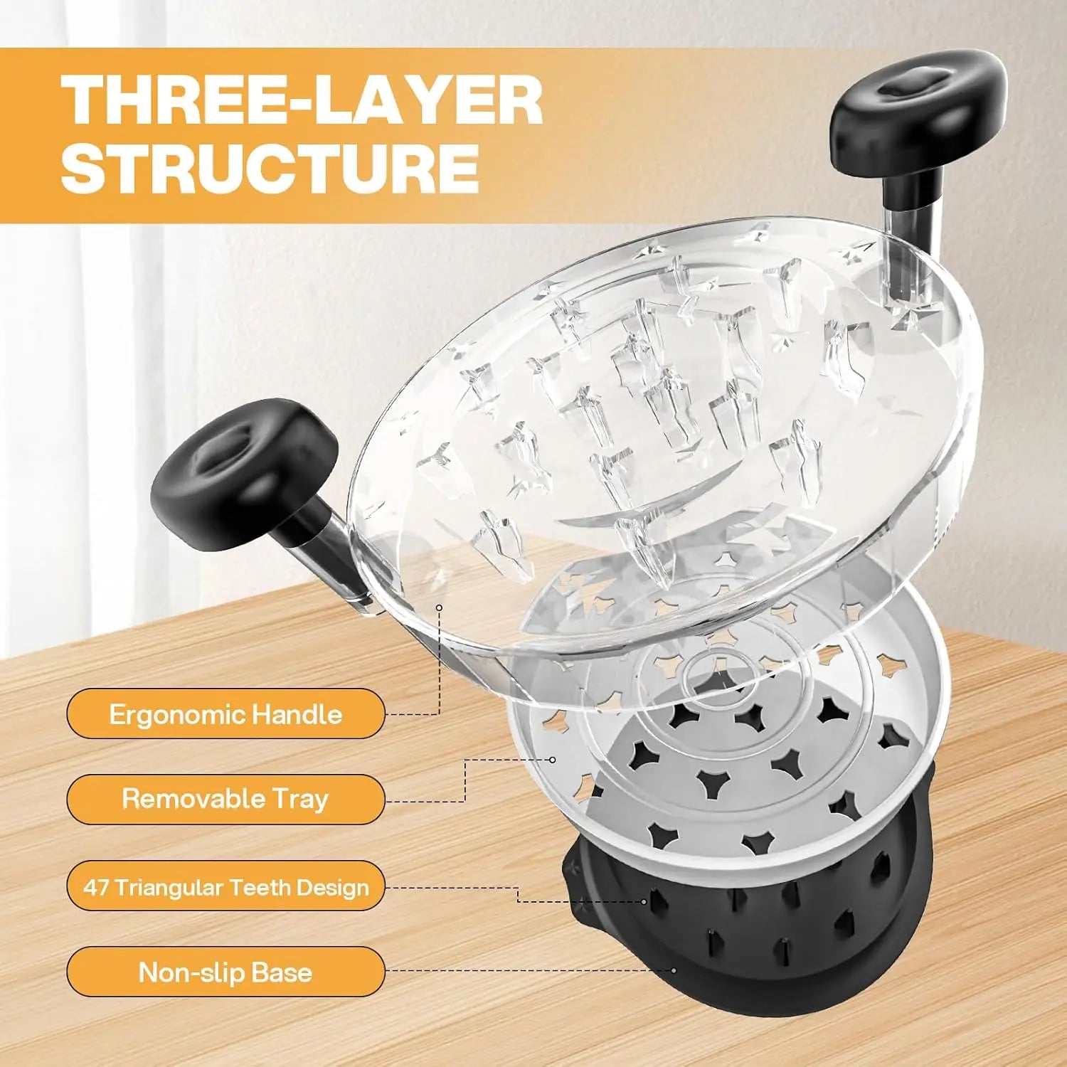 10" Manual Meat Shredder – Chicken Shredder Tool with Ergonomic Handle & Non-Slip Base