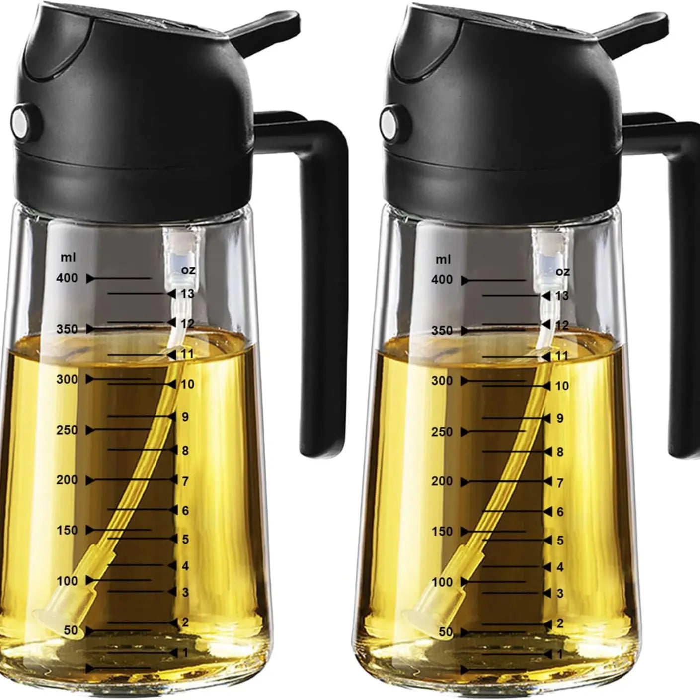 16 oz Glass Oil Sprayer – Refillable Cooking Oil Mister with Precision Spray & Pour Function